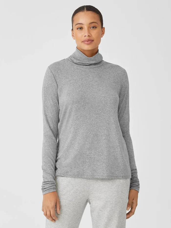 Ribbed Pima Cotton Blend Top Moon Women Eileen Fisher Tops and Tees