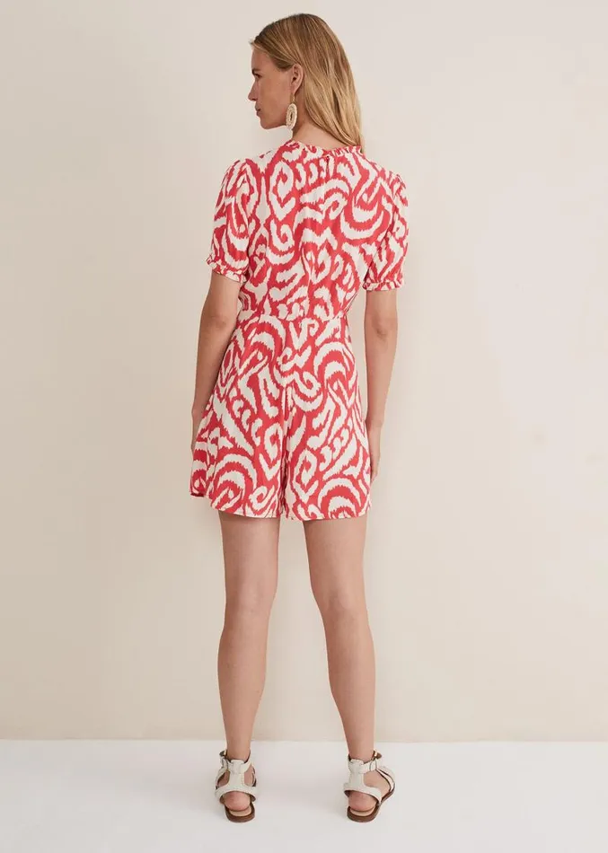 Rolanda Printed Playsuit Coralcream Women Phase Eight Dresses