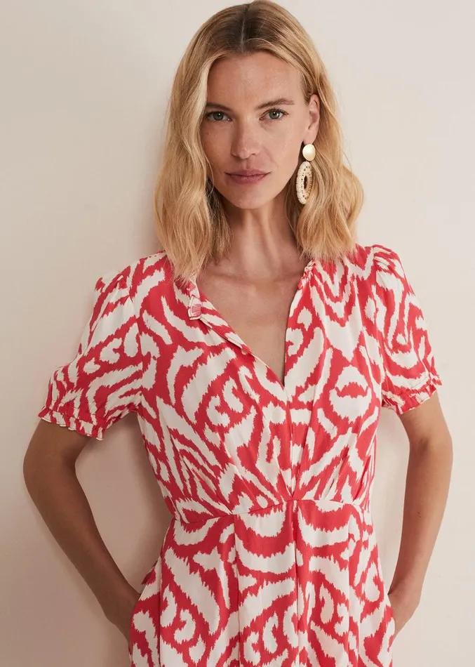 Rolanda Printed Playsuit Coralcream Women Phase Eight Dresses