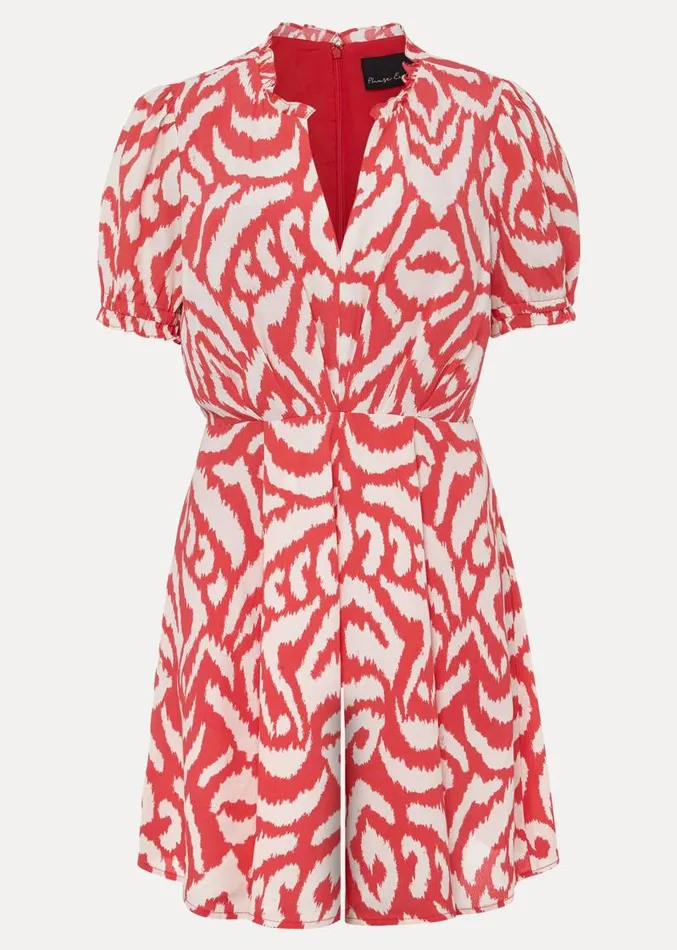 Rolanda Printed Playsuit Coralcream Women Phase Eight Dresses