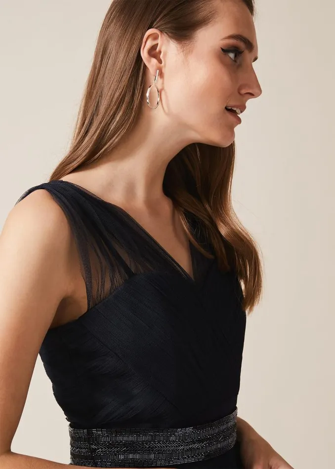 Romy Tulle Maxi Dress Navy Women Phase Eight Dresses