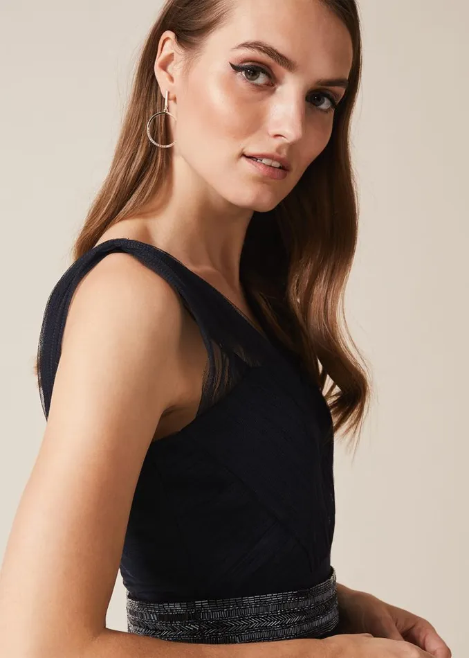 Romy Tulle Maxi Dress Navy Women Phase Eight Dresses