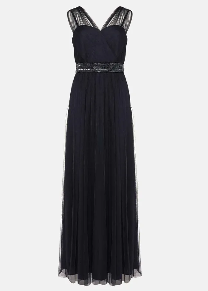 Romy Tulle Maxi Dress Navy Women Phase Eight Dresses