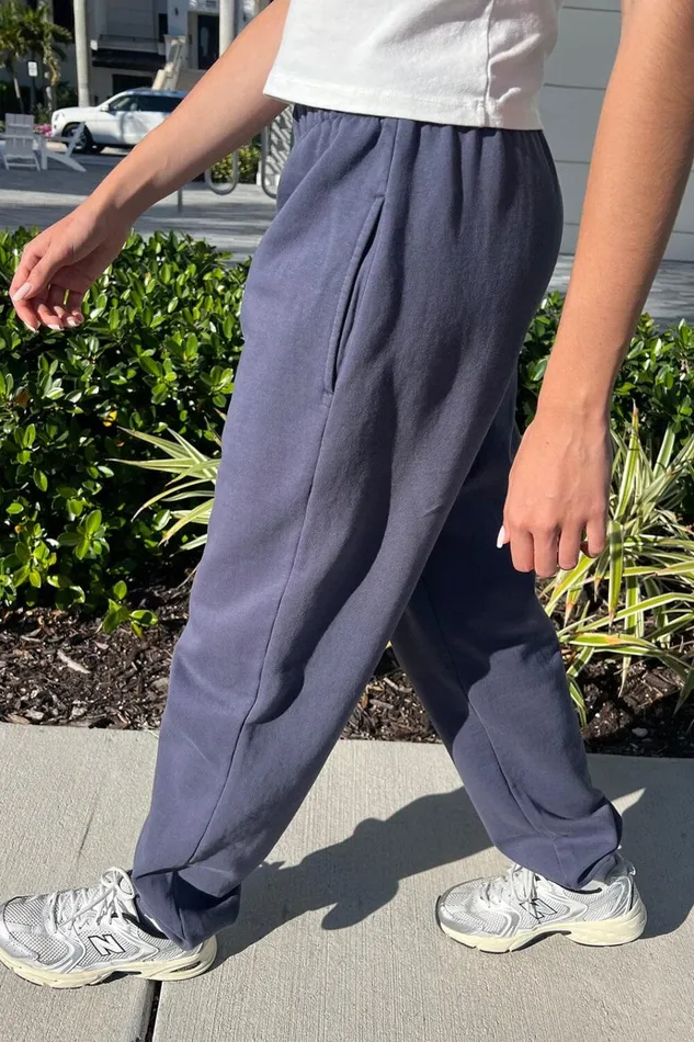 Rosa Sweatpants Faded Navy Blue Women Brandy Melville Sweatpants and Sweatshirts