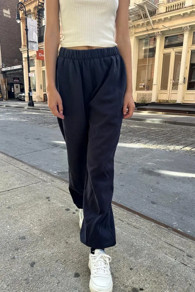 Rosa Sweatpants Navy Blue Women Brandy Melville Sweatpants and Sweatshirts