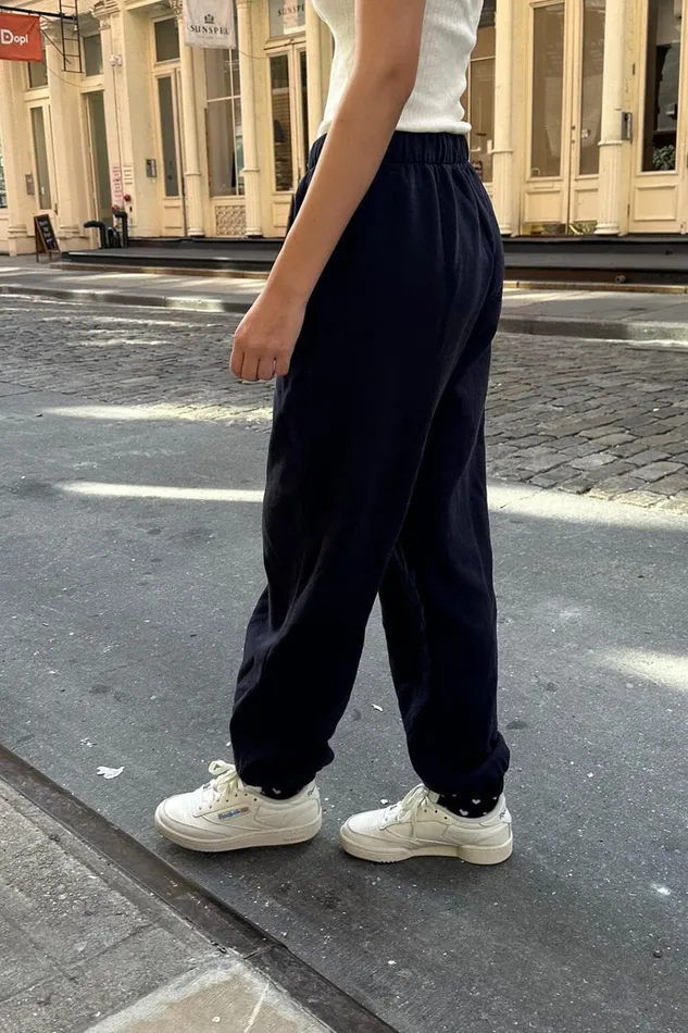Rosa Sweatpants Navy Blue Women Brandy Melville Sweatpants and Sweatshirts