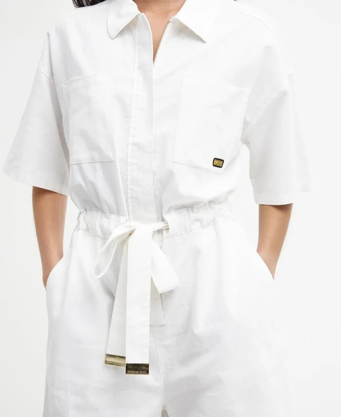 Rosell Playsuit Classic White Women Barbour Dresses and Skirts