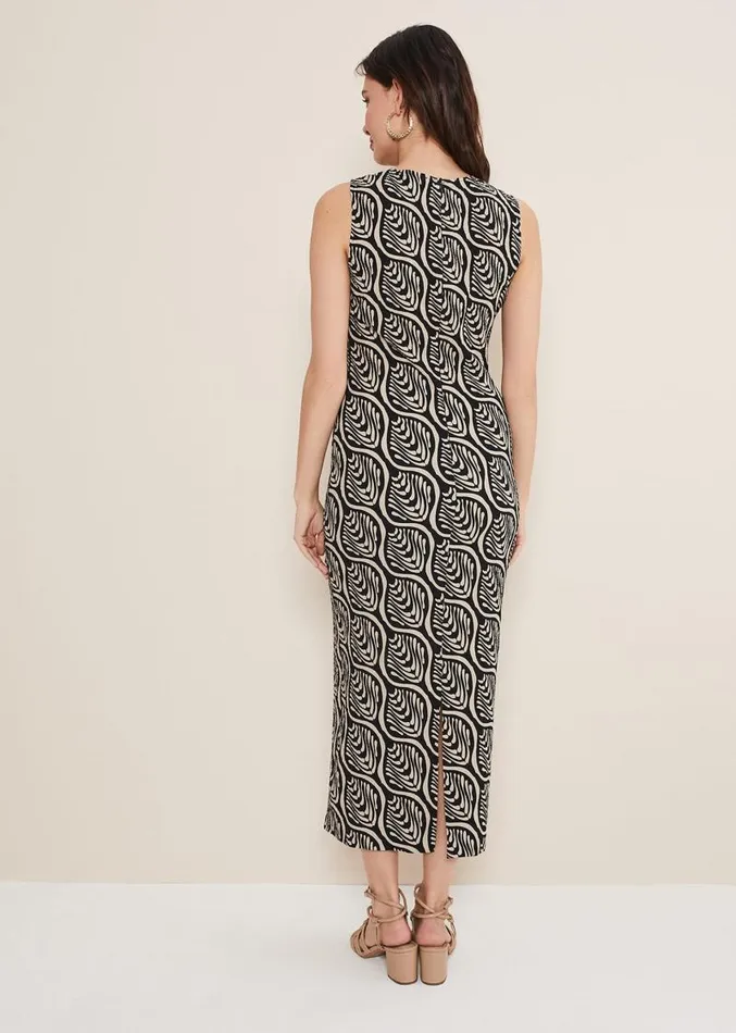 Rubie Geo Bodycon Midi Dress Blackneutral Women Phase Eight Dresses