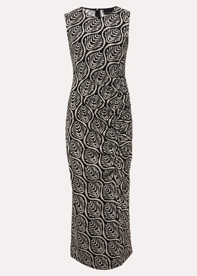 Rubie Geo Bodycon Midi Dress Blackneutral Women Phase Eight Dresses