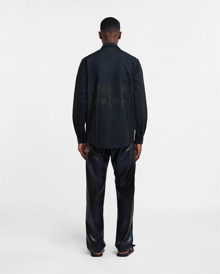 Sahar Sale Embroidered Poplin Shirt Off Off Black WomenMen Nanushka Shirts and Blouses