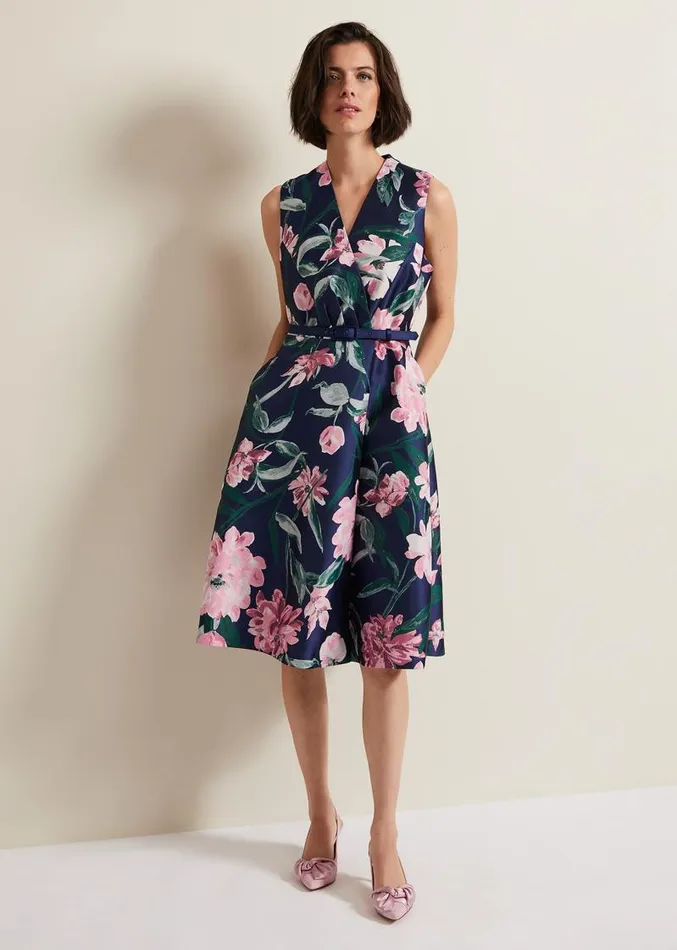 Salina Floral Jacquard Dress Multicoloured Women Phase Eight Dresses