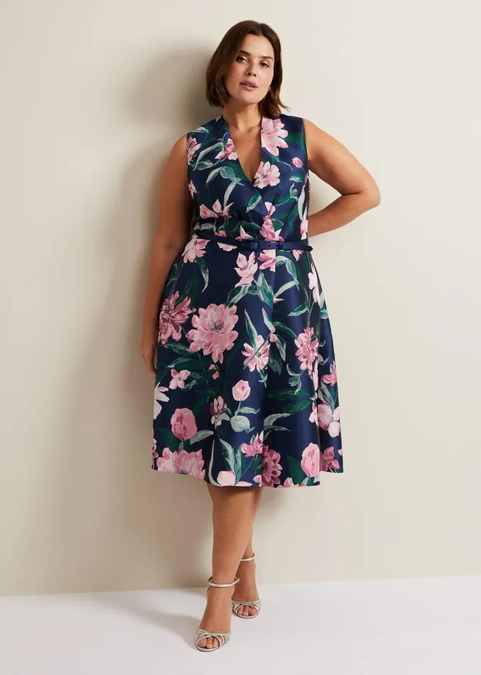 Salina Floral Jacquard Dress Multicoloured Women Phase Eight Dresses