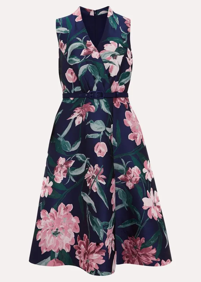 Salina Floral Jacquard Dress Multicoloured Women Phase Eight Dresses