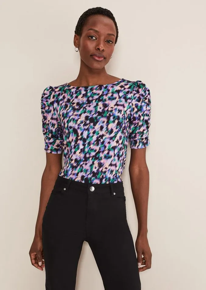 Sasha Jersey Top Navy Multi Women Phase Eight Tops and TShirts