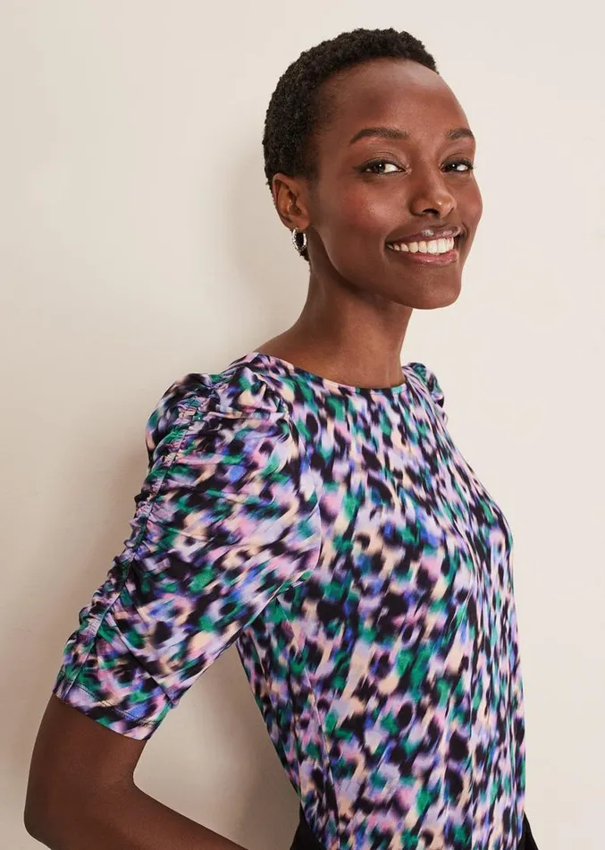 Sasha Jersey Top Navy Multi Women Phase Eight Tops and TShirts