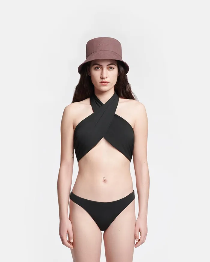 Saura Crossover Halterneck Swimsuit Anthracite Women Nanushka Swimwear