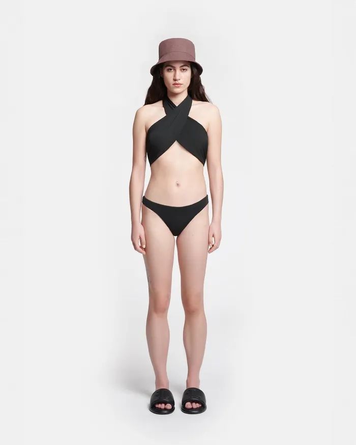 Saura Crossover Halterneck Swimsuit Anthracite Women Nanushka Swimwear