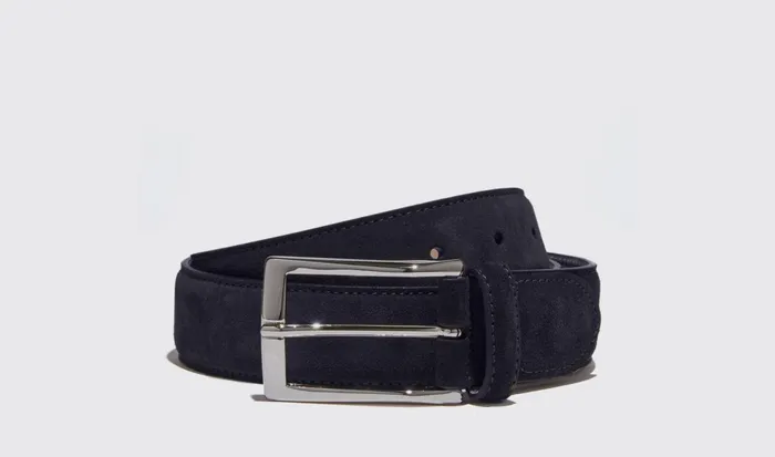 Scarosso Belts Men Cintura Blu Classica Blue Suede
