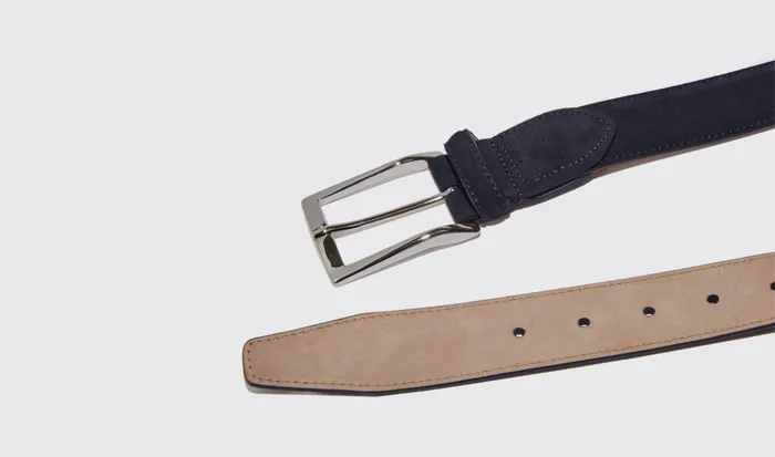 Scarosso Belts Men Cintura Blu Classica Blue Suede