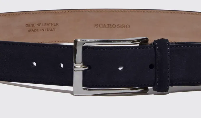 Scarosso Belts Men Cintura Blu Classica Blue Suede
