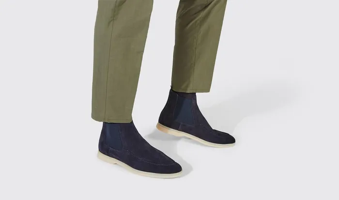 Scarosso Chelsea Boots Men Eugenio Blu Scamosciato Blue 8211 Suede