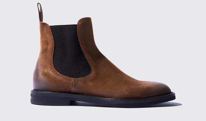 Scarosso Chelsea Boots Men Hunter Cigar Cigar Suede