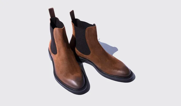 Scarosso Chelsea Boots Men Hunter Cigar Cigar Suede
