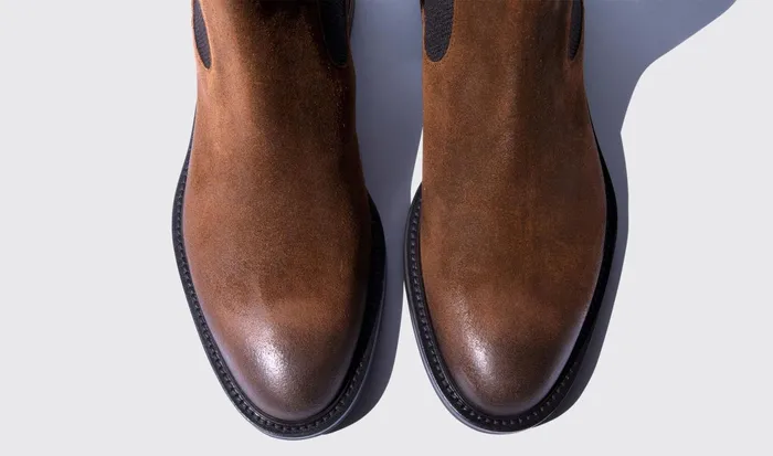 Scarosso Chelsea Boots Men Hunter Cigar Cigar Suede