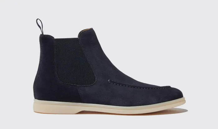 Scarosso Chelsea Boots Women Eugenia Blu Scamosciata Blue 8211 Suede Leather