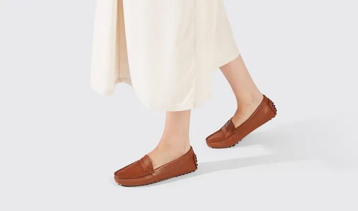 Scarosso Driving Shoes Women Ashley Cognac Cognac 8211 Calf