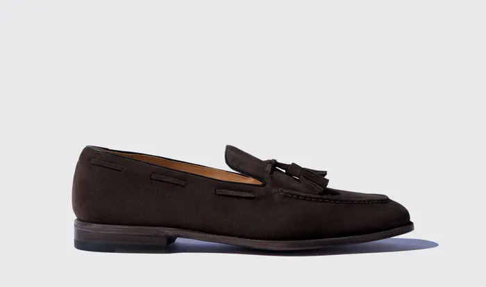 Scarosso Loafers Men Duccio Ebano Scamosciato Leggero Dark Brown Suede