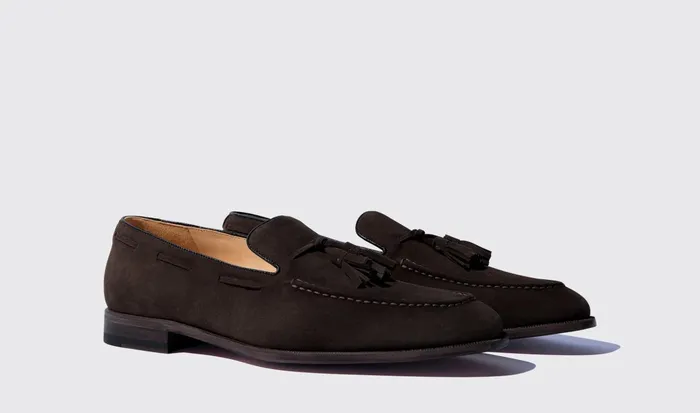 Scarosso Loafers Men Duccio Ebano Scamosciato Leggero Dark Brown Suede