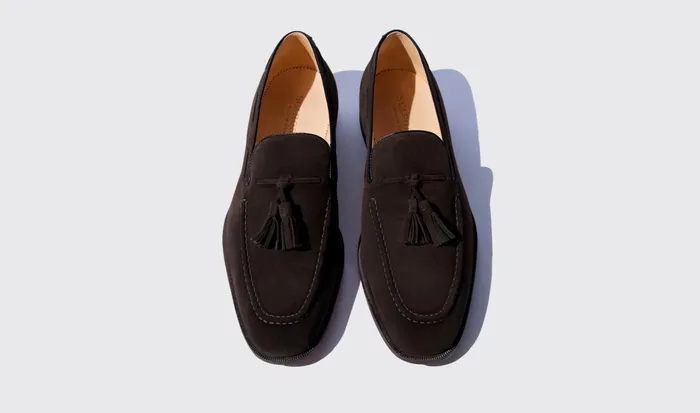 Scarosso Loafers Men Duccio Ebano Scamosciato Leggero Dark Brown Suede