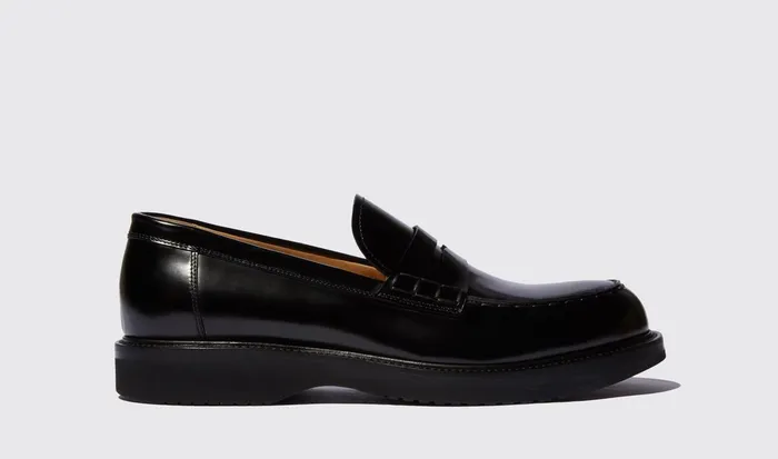 Scarosso Loafers Men Milo Black Bright Black 8211 Brushed Calf