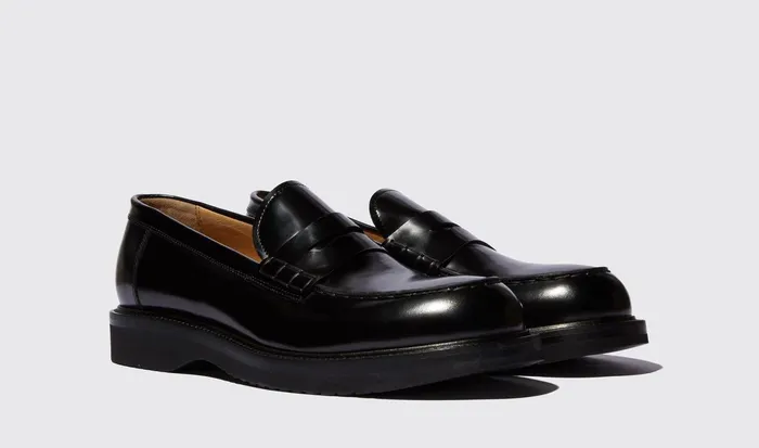 Scarosso Loafers Men Milo Black Bright Black 8211 Brushed Calf