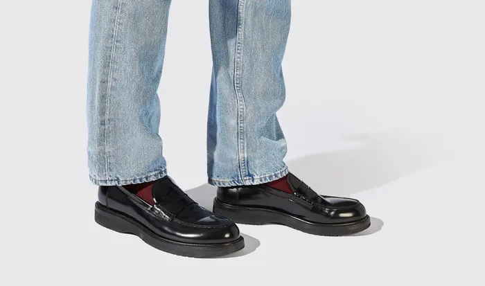 Scarosso Loafers Men Milo Black Bright Black 8211 Brushed Calf