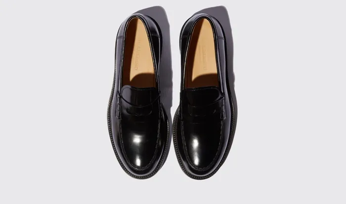 Scarosso Loafers Men Milo Black Bright Black 8211 Brushed Calf