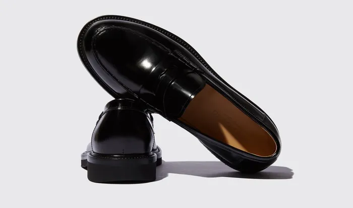 Scarosso Loafers Men Milo Black Bright Black 8211 Brushed Calf