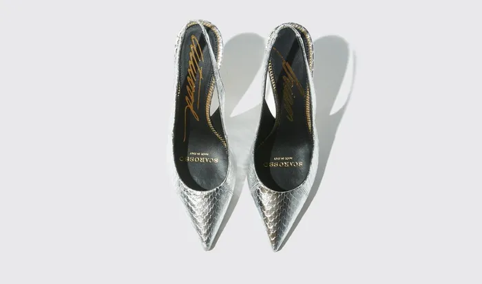 Scarosso Pumps Women Sutton Silver Elaphe Silver 8211 Elaphe