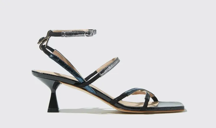 Scarosso Sandals Women Sally Black Metallic Black 8211 Metallic Fabric