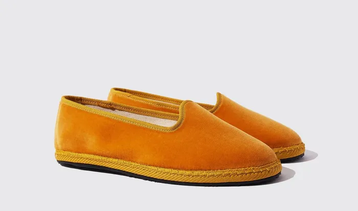 Scarosso Slippers Women Valentina Ocra Velluto Yellow 8211 Velvet