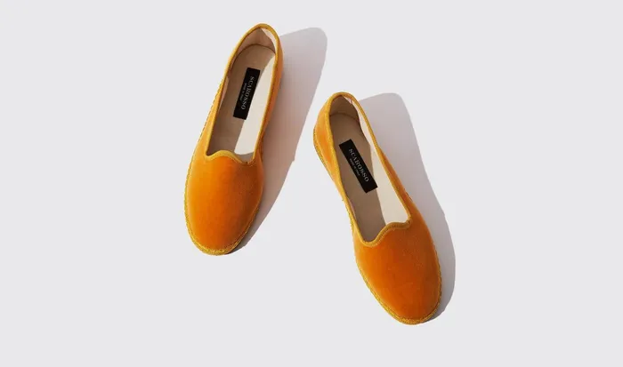 Scarosso Slippers Women Valentina Ocra Velluto Yellow 8211 Velvet