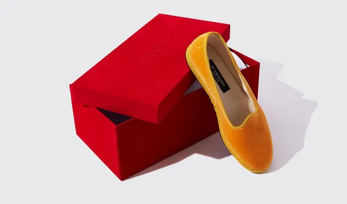 Scarosso Slippers Women Valentina Ocra Velluto Yellow 8211 Velvet