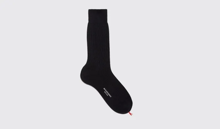 Scarosso Socks Men Navy Wool Calf Socks Navy 8211 Wool