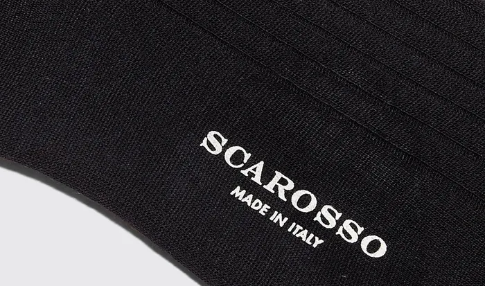 Scarosso Socks Men Navy Wool Calf Socks Navy 8211 Wool