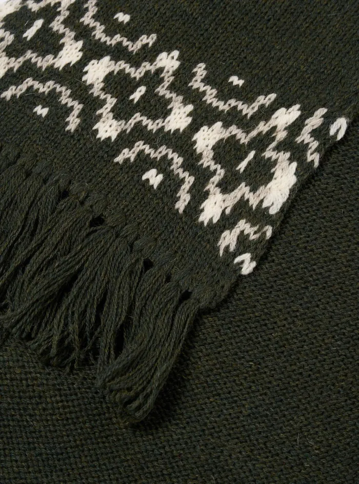 Scarves Men Universal Works Universal Works Wool Scarf In OliveNatural British Wool