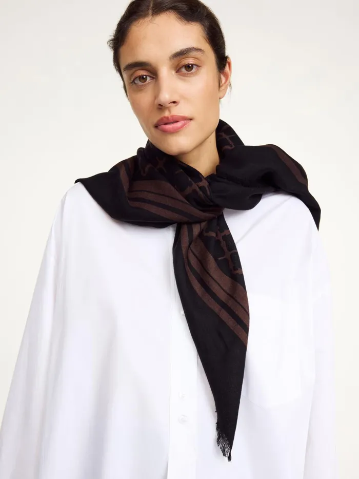 Scarves Women By Malene Birger Cornelis Wool Scarf Dark Chokolate
