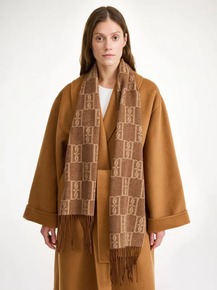 Scarves Women By Malene Birger Manno Wool Scarf Bison