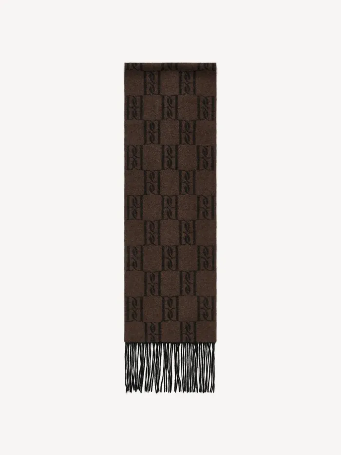Scarves Women By Malene Birger Manno Wool Scarf Dark Mahogany