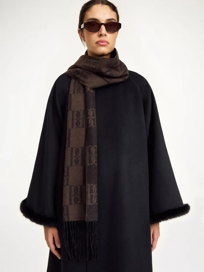Scarves Women By Malene Birger Manno Wool Scarf Dark Mahogany
